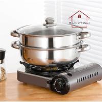 ราคา หม้อชาบู หม้อสุกี้ สแตนเลส นึ่งอาหาร แบบ 1 ชั้น 2 ชั้น ขนาด 28cm. 30cm. (21684395867)