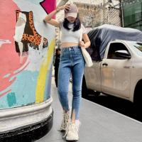 ราคา 8788# กางเกงยีนส์ขาเดฟผ้ายืด มีขนปลายขาฟรุ้งฟริ้ง ทรงสวยเป๊ะเข้ารูป ดีเทลสวยงาม (43470663939)