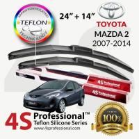 ราคา Mazda 2 SkyActiv 2007-ปัจจุบัน 4S ProfessionalTM Teflon Silicone Series ใบปัดน้ําฝน (1 คู่) - รับประกัน 1 ปี (51053615153)