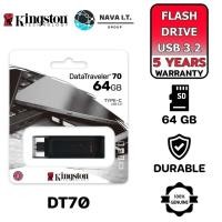 ราคา ⚡️กรุงเทพฯด่วน1ชั่วโมง⚡️ KINGSTON 64GB DATATRAVELER 70 USB-C ความเร็ว 3.2 FLASH DRIVE (DT70/64GB) ประกัน 5 ปี (21909125224)