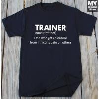 ราคา Trainer T-Shirt Funny Coach Shirt Gift for Trainer เกาหลี เสื้อกีฬา แฟชั่น สีดำ ชีฟอง น่ารัก (27304823850)