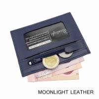 ราคา กระเป๋าใส่บัตร ใส่เหรียญ Moonlight หนังแท้ รุ่น Colo สีน้ำเงิน ทนทานบางเฉียบ นิ่มพกพาง่าย ใส่แบงค์พันได้ มีกล่อง (3245127447)
