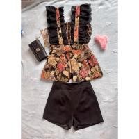 ราคา จั๊มสูทผ่าหน้าแขนระบาย (18875760594)