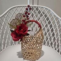 ราคา (พร้อมส่ง)ชะลอมมงคล 6 นิ้ว ตกแต่งตรีมแดง ตรุษจีน วาเลนไทน์ (27174723807)