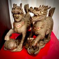 ราคา กิเลนคู่ งานทองเหลืองเก่า ใหญ่ หนา หนัก ละเอีจดงดงามมากค่ะ สูง 12 นิ้ว ยาว 14 นิ้ส กว้าง 4.5 นิ้ว (29605968395)