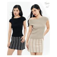 ราคา CUPPA - BISCUIT Knit Top (2 สี) เสื้อคอปาดไหมพรม ลายทอ Rib 3 ระดับ เก็บทรง จัดให้เป็นทรงไหล่ตกได้ ลายทอชัด เนื้อผ้าหรู (26381493196)