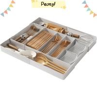 ราคา ดอกโบตั๋น กล่องเก็บเครื่องครัว, ที่เก็บลิ้นชักพลาสติกอเนกประสงค์, เครื่องใช้บนโต๊ะอาหารแบบปรับได้ขยายได้ที่ใส่ช้อนส้อมถาดลิ้นชักดิ (42677731345)