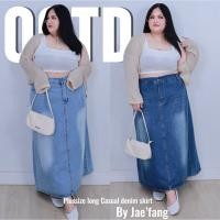 ราคา [ ส่งฟรี ] O98/O99 กระโปรงยีนส์ไซส์ใหญ่ กระโปรงยีนส์ กระโปรงยีนส์สาวอวบ พลัสไซส์ ผ่าหลัง คนอ้วน (29885751358)