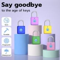 ราคา Fingerprint Padlock ล็อคเกอร์ยิมสำหรับเด็กผู้หญิง ผู้หญิง พร้อมแอพโทรศัพท์ นาฬิกา iOS ล็อคลายนิ้วมือโลหะ (22590693935)