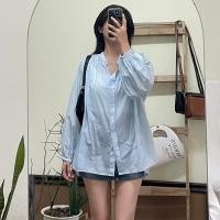 ราคา เสื้อเบลาซ์ เกาหลี สีพาสเทล เสื้อเกาหลี คอจีน (25059117808)