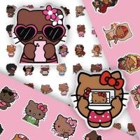 ราคา 50pcs Sanrio Hawaiian Black Hello Kitty Stickers สติ๊กเกอร์ซานริโอ ฮาวาย ลายคิตตี้ดำ (41006787001)