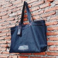 ราคา กระเป๋ายีนส์ใบใหญ่ denim tote bag (40158480563)