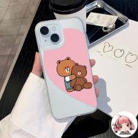 ราคา ส่งจากไทย เคสของไอโฟน14 หมีบราวน์หัวใจชมพู เคสแบบด้านสำหรับIPhone7/8PLUS 12 13 16 14 15 11 Pro PROMAX X XR XSMAX ป้องกัน (28237310280)