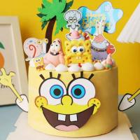 ราคา [YAKU] SpongeBob ตุ๊กตาเค้กตกแต่งเค้ก Topper 海เด็กเป่าฟองไข่摆饰ตกแต่งเค้กแผ่นใยขัด (46153958761)