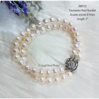 ราคา [BW153] สร้อยข้อมือไข่มุกแท้ภูเก็ต สองสาย 8-9mm (12346537556)