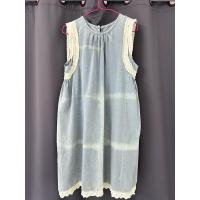 ราคา {✌️พร้อมส่ง} เดรสยีนส์ ผ้าไม่หนามาก ตกแต่งด้วยลูกไม้ (28328557628)