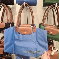ราคา Longchamp Le Pliage Original Tote Bag M - ผ้าแคนวาสรีไซเคิล สี Sky Blue (หูจับหนังแท้) (28729174201)