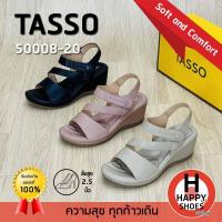ราคา [ทัสโซ่แท้100%ไซส์36-41ส้น 2.5 นิ้ว] TASSO รุ่น 50008-20 รองเท้ารัดส้นสูงหญิง รองเท้าหนังรัดส้น รองเท้าเพื่อสุขภาพ (29031315378)