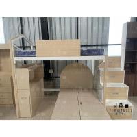 ราคา เตียงเหล็กสูง 3.5 ฟุต ด้านล่างโล่ง รุ่นหัวจั่วบ้าน ปิดไม้ พร้อมบันไดกล่องลิ้นชัก (ราคาไม่รวมเตียงด้านล่าง) (52601392656)