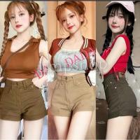 ราคา กางเกงยีนส์ขาสั้นเอวสูง ผ้าสี พับขาติด ทรงสวย เป๊ะมาก (25538337522)