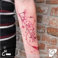 ราคา ♞,♘สไตล์โบราณความงามและโรแมนติกรูปแบบดอกพีชวรรณกรรมสไตล์สาวดอกไม้แขนสติกเกอร์รอยสักกันน้ำ (25381816371)