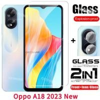 ราคา 2 in 1 ฟิล์มกระจกนิรภัยกันรอยหน้าจอ เลนส์ด้านหลัง สําหรับ Oppo A18 OppoA18 Oppo A 18 A18 18A A 18 4G 5G 2023 2023 (18785291037)