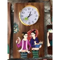 ราคา นาฬิกาไม้ แขวนผนัง เพ้นลาย ไม้สักแท้ นาฬิกาไม้สัก (13632719423)