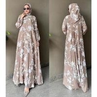 ราคา Zara Floral Hijab Set Busui Dress ชุดฮิญาบ Busui Gamis Hijab Maxi Dress Party Set (27022724899)