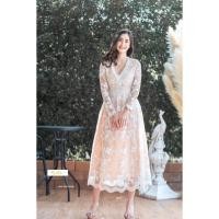 ราคา (S) พร้อมส่งชุดเดรสแขนยาวปักลูกไม้สีขาวลูกไม้สวยมาก งานป้าย Love lady แท้ มือ1 ป้ายห้อย (24580069830)