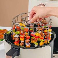 ราคา ชั้นวางเตาย่างไร้น้ำมัน เตาอบในครัวเรือน ชั้นวางเตาย่างแบบแขวน สเตนเลสหนา ชั้นวางไม้เสียบบาร์บีคิวแนวตั้งแบบพลิกไม่ได้ (27636877481)