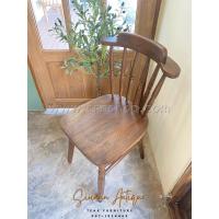 ราคา Sirinun : เก้าอี้ไม้สัก ขากลึง นั่งทำงาน ไม้สักเก่า (28325786635)