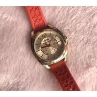 ราคา ส่งต่อนาฬิกา Coach หน้าปัดทอง สายสีส้ม (21375170974)