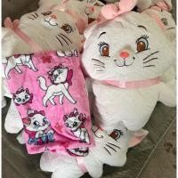ราคา หมอนผ้าห่ม แมว Marie รุ่นตัวเต็ม ใหญ่มาก สุดน่ารัก พร้อมผ้าห่มขนาด 110*150 cm (55753820195)
