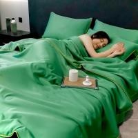 ราคา ผ้าห่มใยไหมเย็นสีพื้นมีขอบ 5 ฟุต (แบรนด์ญาญ่า) เกรดพรีเมี่ยม นุ่ม ลื่นเย็นสบายผิว ป้องกันไรฝุ่น (28730139445)