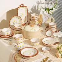 ราคา ชามญี่ปุ่นบนโต๊ะอาหารชุดขายส่ง เคลือบด้านล่าง สีเซรามิคชามหูคู่ชามข้าวชามก๋วยเตี๋ยวชามซุปเซรามิคบนโต๊ะอาหารชุด (46952380936)