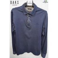 ราคา DAKS LONDON แท้ อก46 เสื้อยืดโปโลแขนยาวสปอตเทาเข้ม (8603456265)