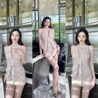 ราคา (พร้อมส่ง) Pimala106 เซ็ทเสื้อทรงสูทแขนกุดผูกโบว์สายลูกไม้สีขาวสวยเลยค้า ทรงนี้ใส่แล้วบอดี้สวยมาก (25883171318)