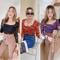 ราคา บอดี้สูท Bodysuit ซีทรู แซ่บๆ คอเหลี่ยมแขนยาวกำมะหยี่ เนื้อผ้าสวยมาก ผ้าดี งานตรงปก พร้องส่งส่งไว (19117116873)