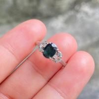 ราคา แหวนหัวไพลิน บ่าข้างเพรชแท้ ตัวเรือนปาหะ งานเก่าทรงโบราณ (22543510708)