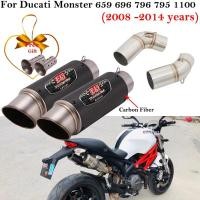 ราคา For Ducati Monster 659 696 795 1100 Hypermotard 796 2008-2014 Motorcycle Exhaust Escape Link Pipe C (56951803592)