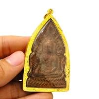 ราคา จี้พระพุทธชินราช เนื้อกรุเก่าเมืองสุโขทัย เลี่ยมกรอบทองไมครอนอย่างดี เสริมสิริมงคล LK09 (28226551273)