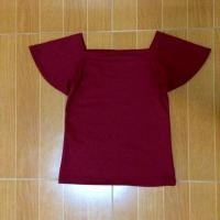 ราคา เสื้อปาดไหล่แขนกระดิ่ง ผ้าแมงโก้ (87954137)