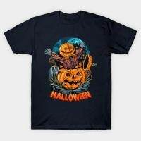 ราคา เสื้อยืด Vintage Scary Halloween Pumpkin Design T-Shirt แท้ Cotton 100% สินค้ามาใหม่ (43117148216)