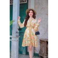 ราคา (มี S) เดรสโบฮีเมียน เดรสสั้นแขนยาวผ้าดีสวยๆงานป้าย Lady sunshine (20017537377)