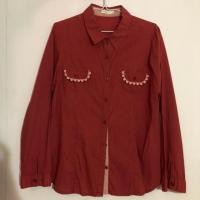 ราคา เสื้อเชิ้ตแดง blue corner (1171530945)