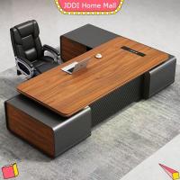 ราคา โต๊ะทำงานระดับบริหารที่หรูหรา โต๊ะทำงานใหญ่เก๋าเท่ โต๊ะทำงานรูปตัว L โต๊ะทำงานในตัวมีปลั๊กไฟและพอร์ต USB (29377080478)