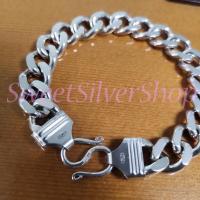 ราคา แท้ยันลูกบวช เลสขอมือเงินแท้ 925 สร้อยข้อมือเงินแท้ สร้อยข้อมือผู้ชาย เลสข้อมือผู้ชาย สร้อยข้อมือผู้หญิง Curb Bracelet (19844799196)