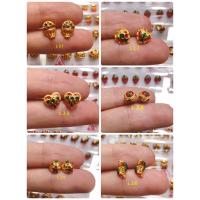 ราคา ต่างหูทองลงยา ตุ้มหูทองหุ้ม งานลงยาสุโขทัย แฟชั่น ถูกสุดๆ แถมฟรีตลับ (5662427607)