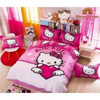 ราคา ชุดผ้านวม+ผ้าปูที่นอน ลายคิตตี้ Kitty ขนาด 6 ฟุต เกรดพรีเมี่ยม (861849915)