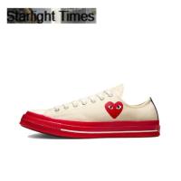 ราคา CDG PLAY x Converse Chuck Taylor All Star 1970s OX low Rei Kawakubo White Red ของแท้ 100 % (19753995350)